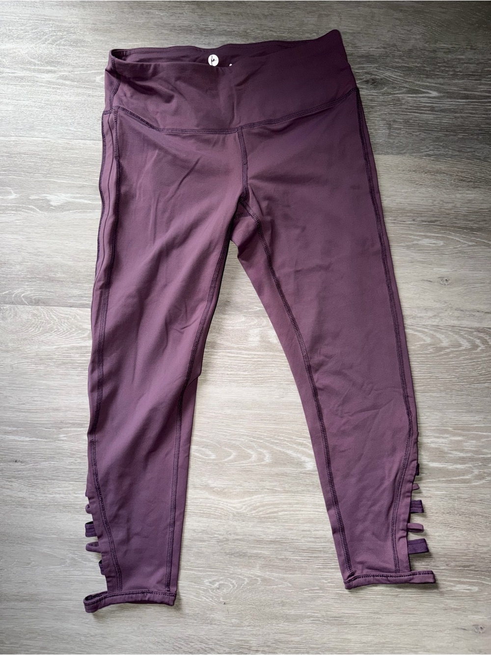 Reflex Plum Active Leggings with Side Strap Accent